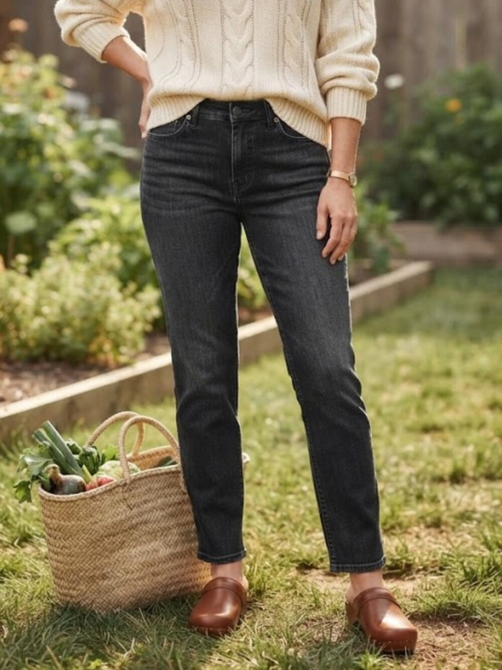 Gloria Vanderbilt Amanda Black Wash Denim Jeans Size 12 Missy Average